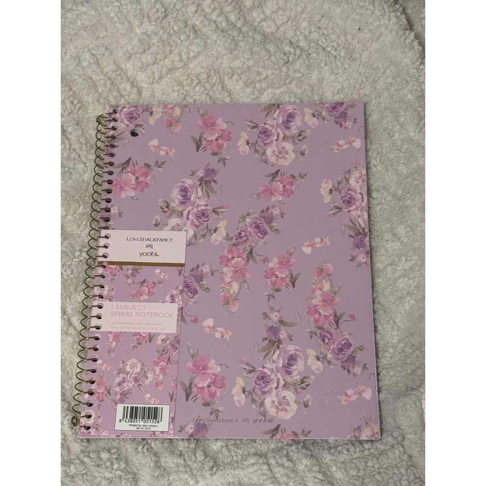 Title: LoveShackFancy x Yoobi Happy Thoughts Floral Spiral Notebook Hibiscus NWT - Picture 7 of 10